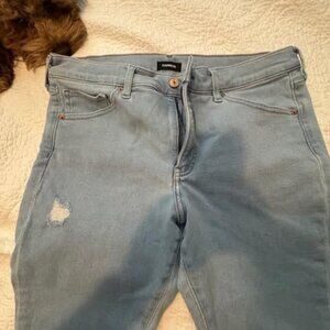 Express Distressed Skinny Jeans